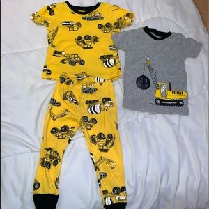 Construction vehicle pajama set of 3